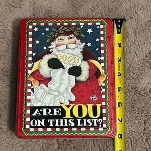 Mary Engelbreit’s Santa “Are You on the List?” Keepsake Metal Collector’s Tin